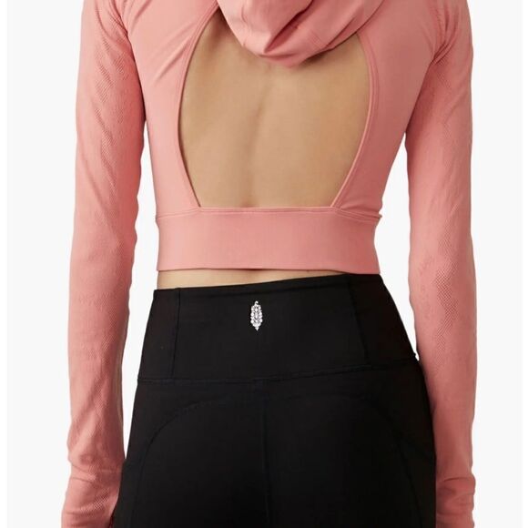 Free People Lucky Layer Cutout Back Crop Hoodie - Picture 6 of 12